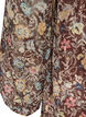Chiffon jurk met bloemenprint en rucheslagen, Bruin, Packshot image number 3
