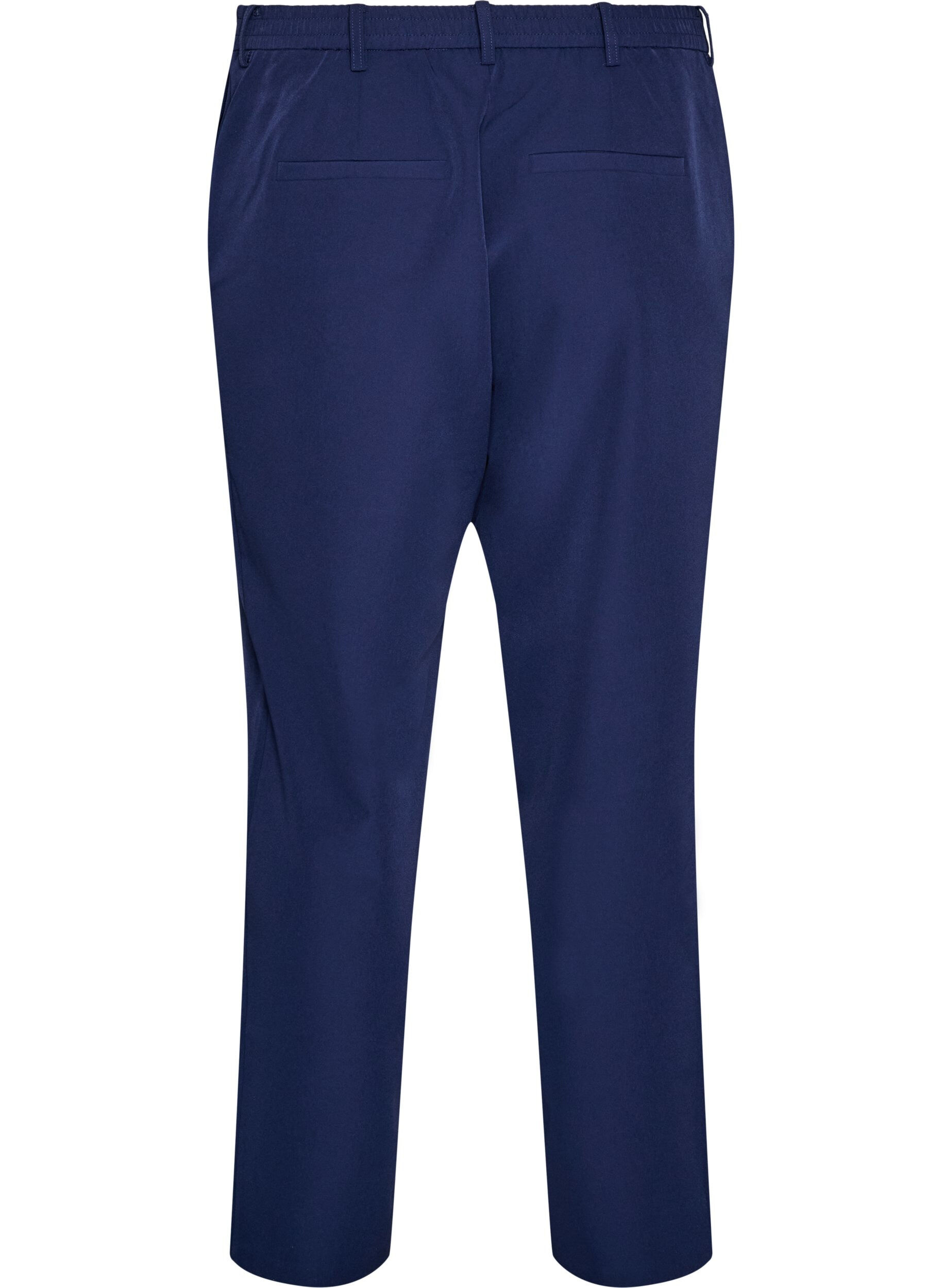 ZizziBroek met zakken en rechte pijpen, Blauw, Packshot image number 1
