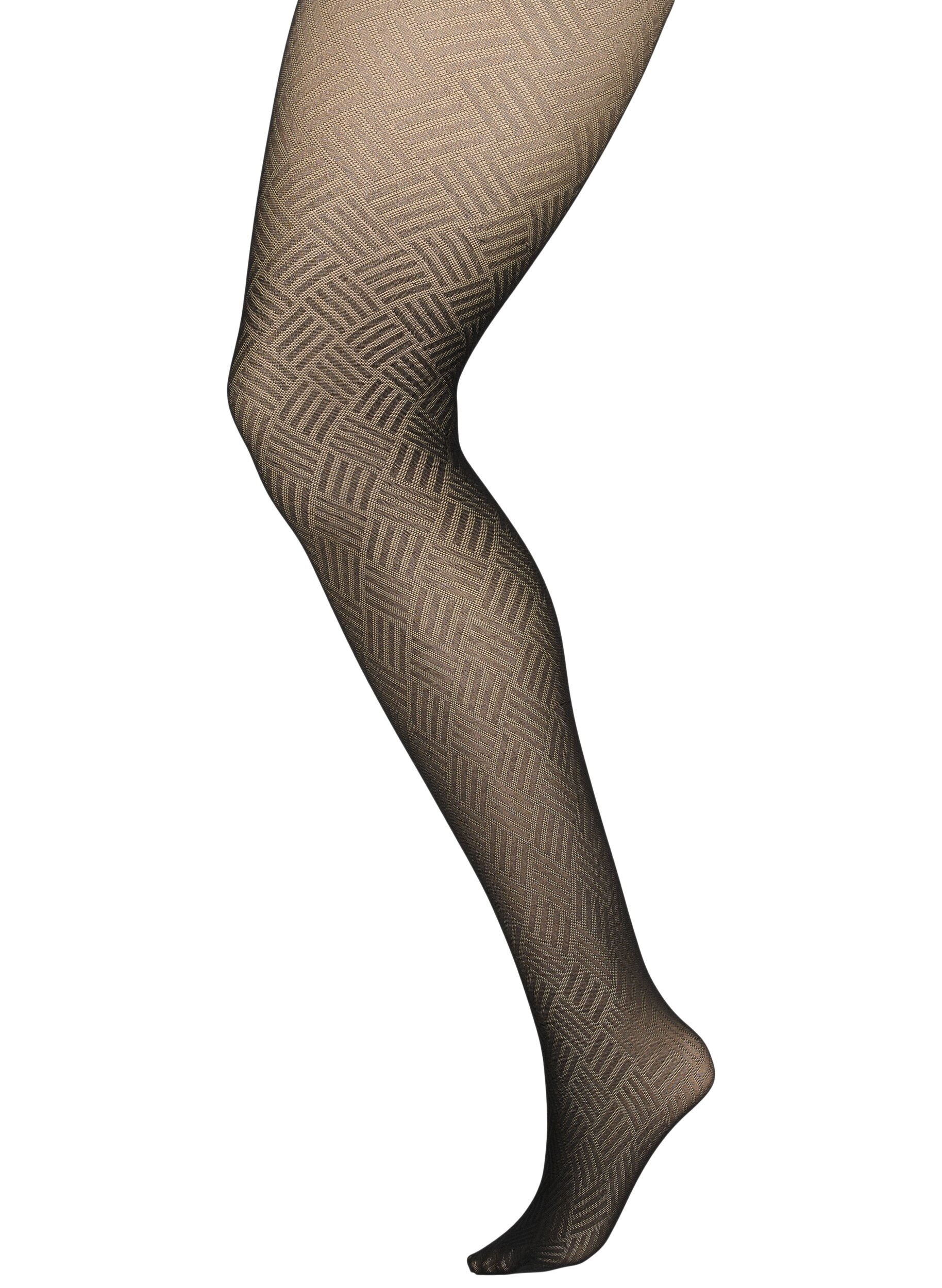 Zizzi Collants &agrave; motifs en 50 deniers, Black, Packshot image number 0