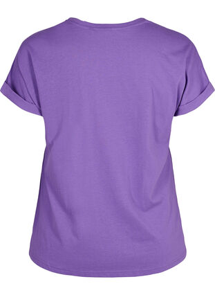 T-shirt à manches courtes en coton mélangé, Deep Lavender, Packshot image number 1