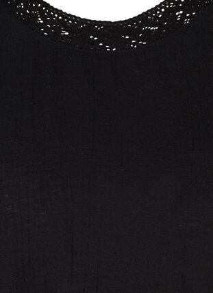 Tuniek met 3/4 mouwen en kant, Black, Packshot image number 2