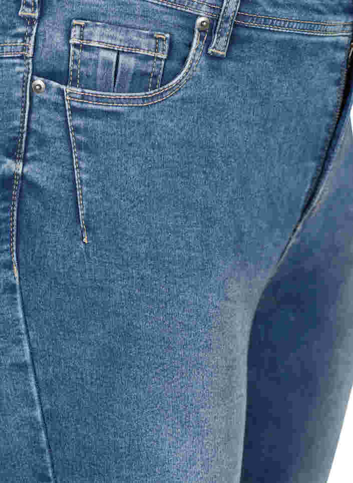 Cropped Amy jeans met rits, Blue denim, Packshot image number 2