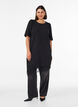 Tuniek met asymmetrische kanten rand, Zwart, Model image number 1