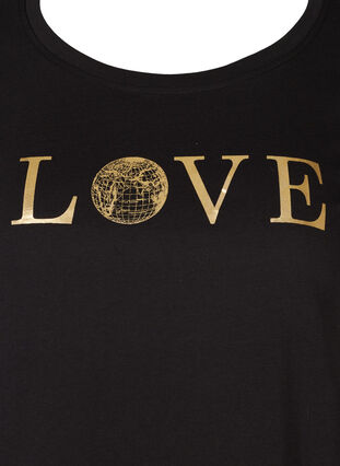 T-shirt coton et imprimé, Black w. Love, Packshot image number 2