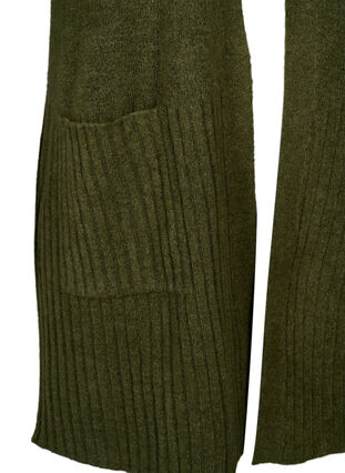 Cardigan long en tricot avec des poches, Winter Moss Mel., Packshot image number 3