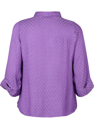 Shirt in viscose met ton-sur-ton patroon, Lavender Violet, Packshot image number 1