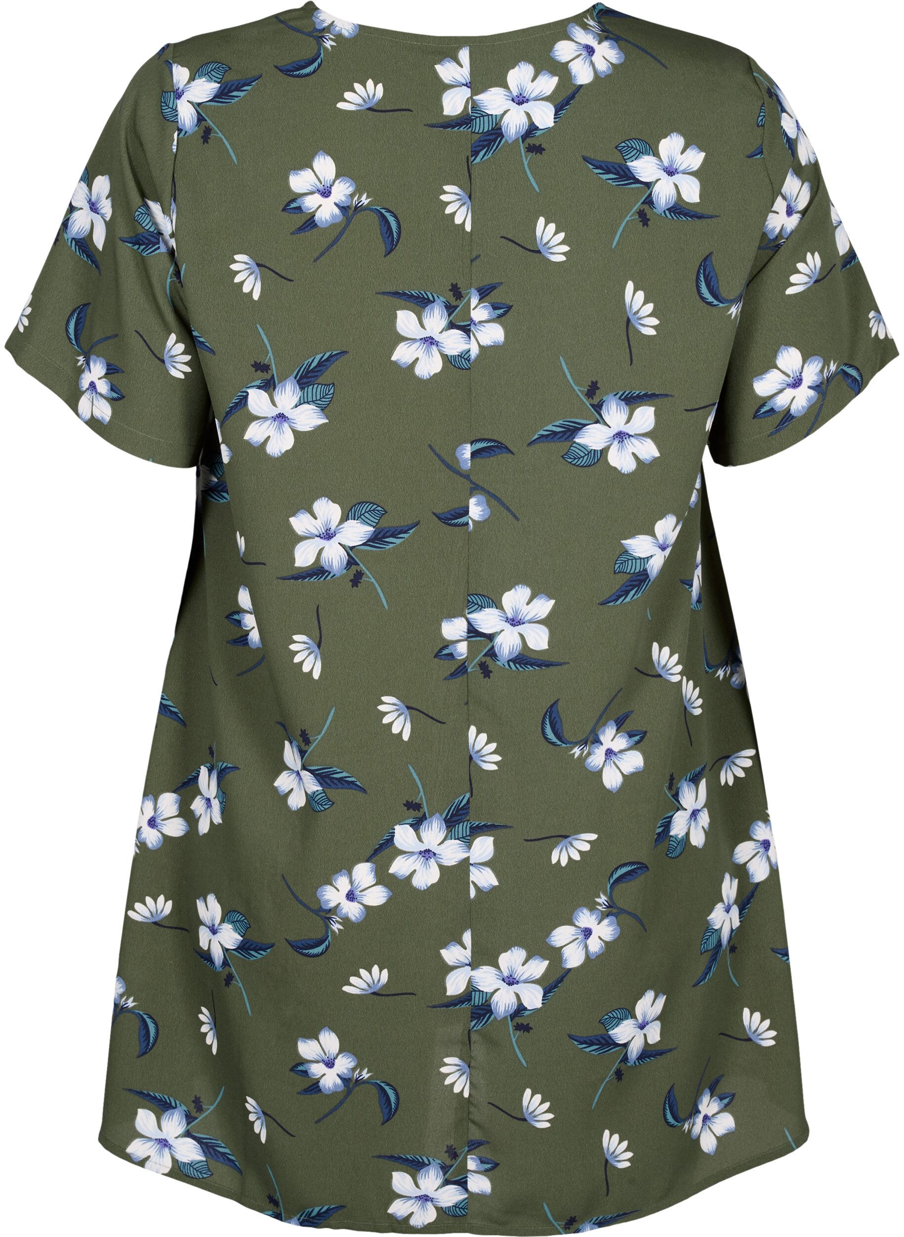 ZizziFLASH - Tuniek met v-hals en print, Olive Night Flower, Packshot image number 1