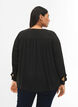 Blouse à manches longues avec des plis à l'arrière, Black, Model image number 1