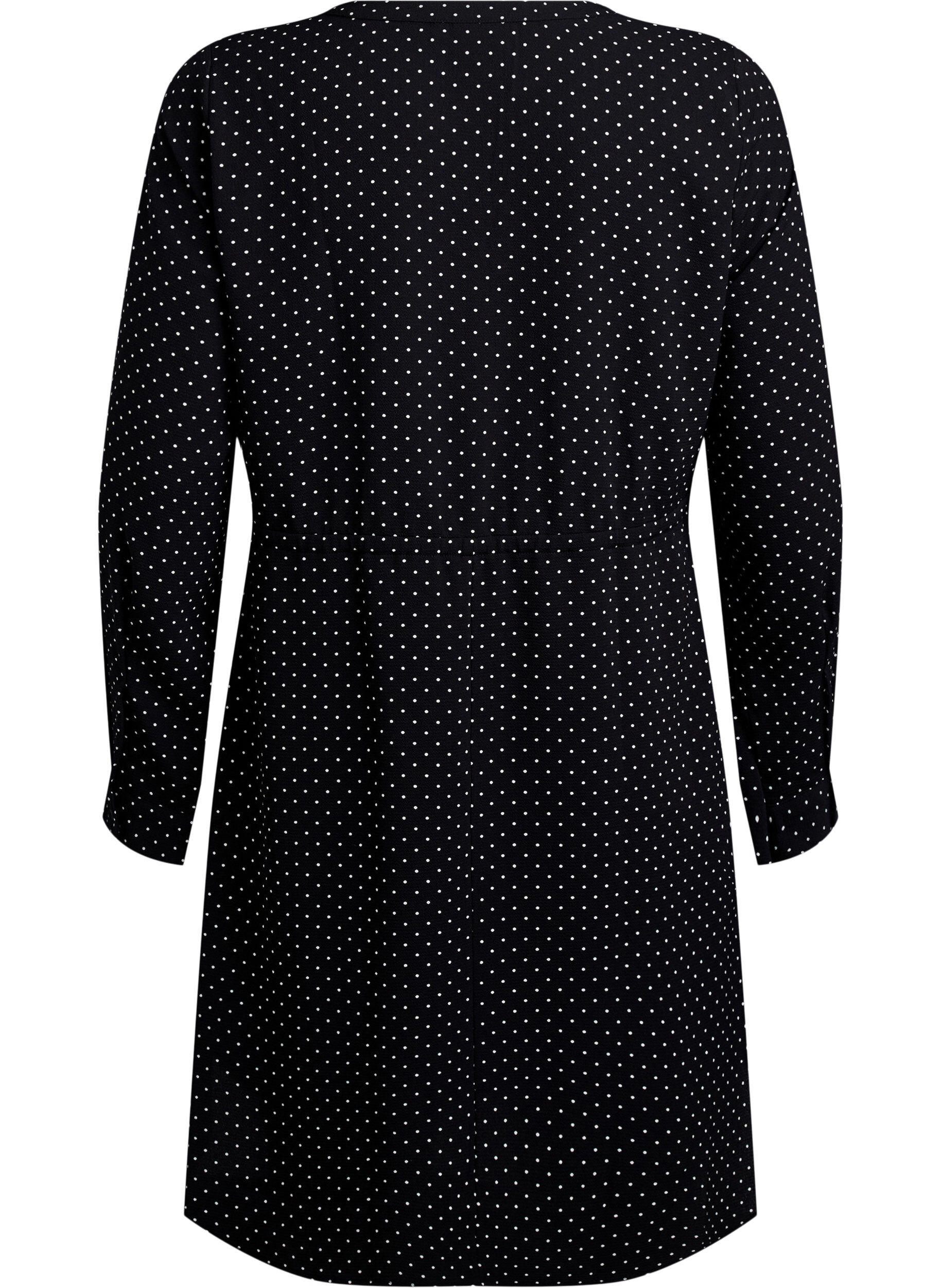 ZizziKnielange jurk met strikceintuur, Zwart, Packshot image number 1