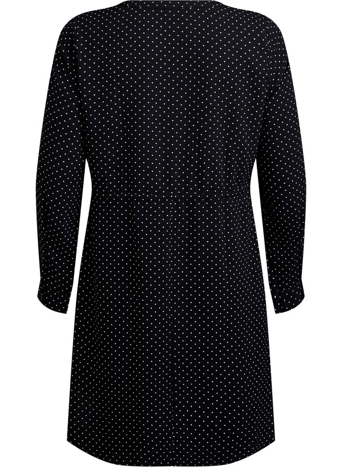 Knielange jurk met strikceintuur, Zwart, Packshot image number 1