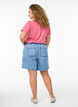 Losse denim shorts met hoge taille, Blauw, Model image number 2