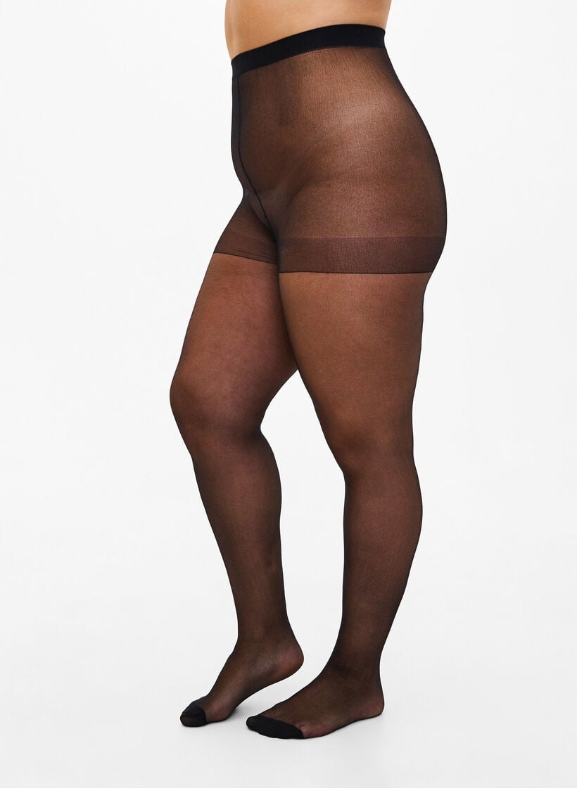 2-pak panty's in 20 denier, Zwart, Model