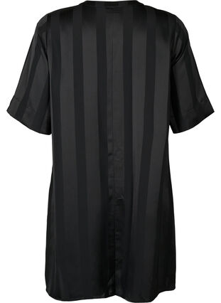 Robe trapèze avec rayures et manches 1/2, Black, Packshot image number 1