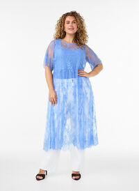 Midi-jurk van viscose met korte mouwen - Zwart - Maat 40-64 Midi-jurk van viscose met korte mouwen - Zwart - Maat 40-64