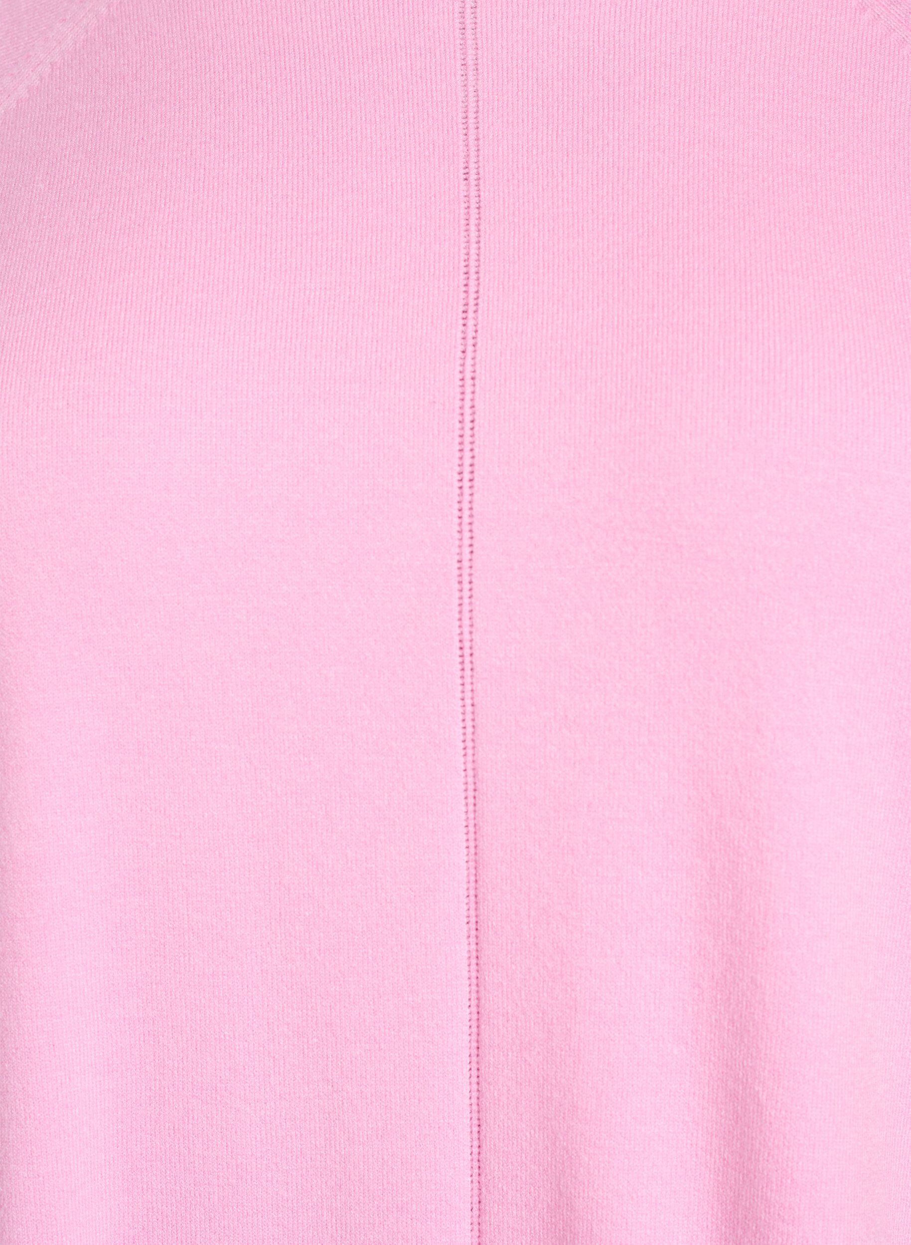 ZizziGebreide blouse met ronde hals en gebreid patroon, Roze, Packshot image number 2