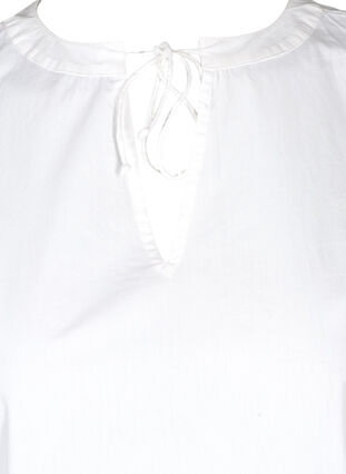 Korte katoenen jurk in een a-lijn, White, Packshot image number 2