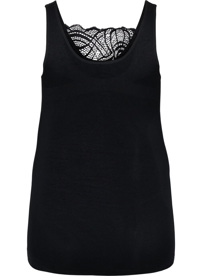 Shapewear top met kanten detail, Black, Packshot image number 1