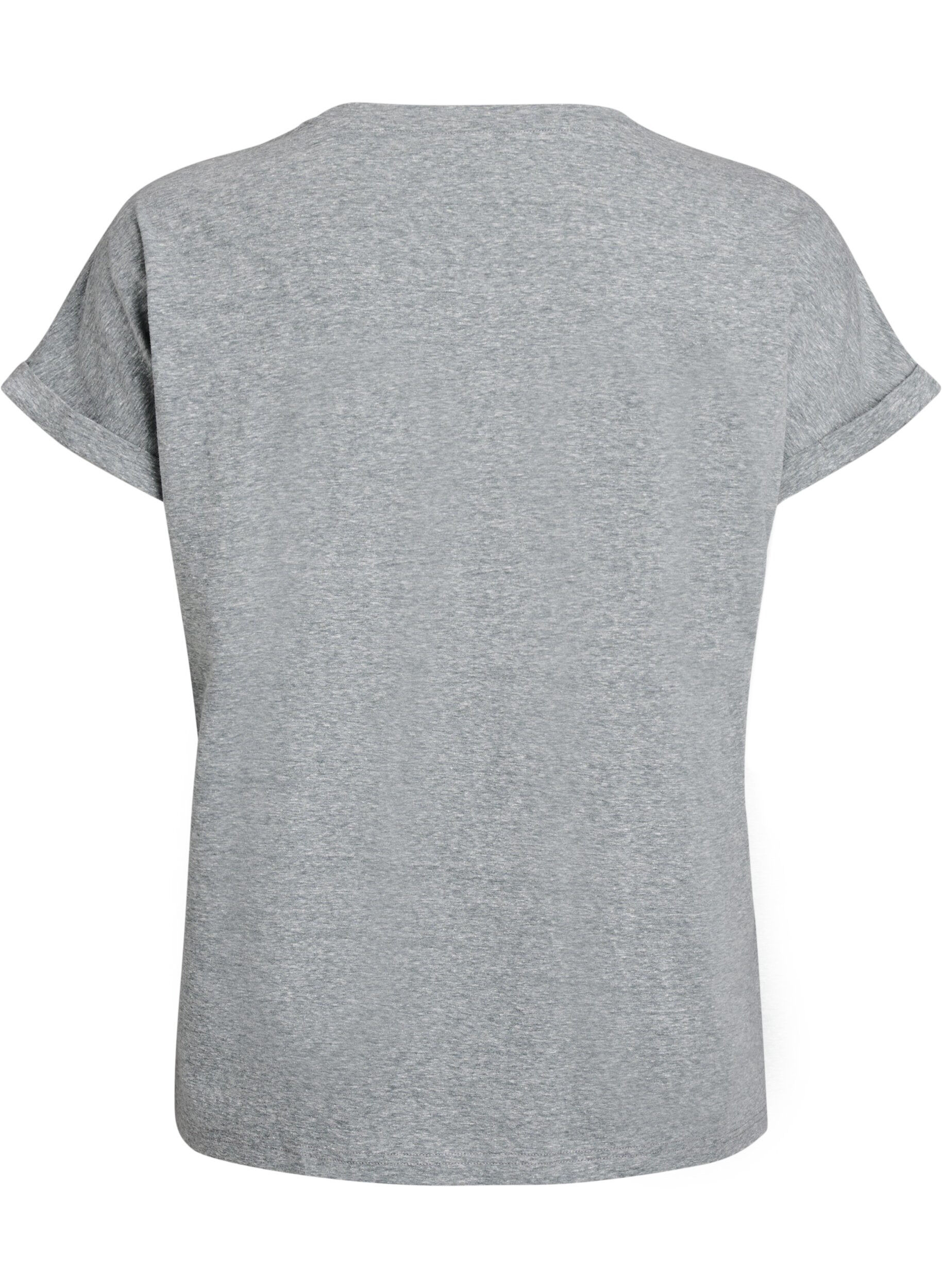 ZizziGem&ecirc;leerd T-shirt met korte mouwen, Groen, Packshot image number 1