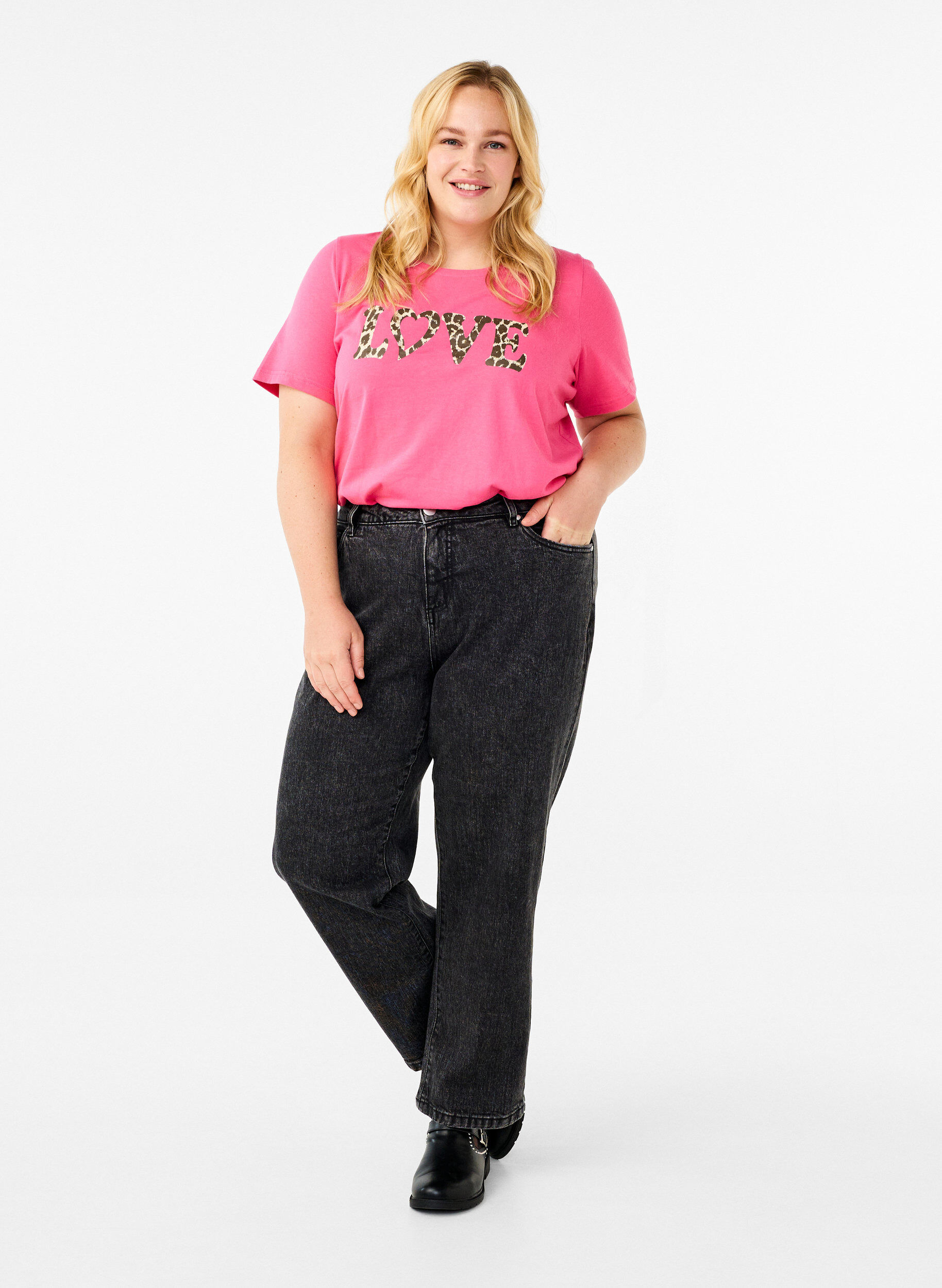 Zizzi FLASH &ndash; T-shirt avec motif, Rose, Model image number 1