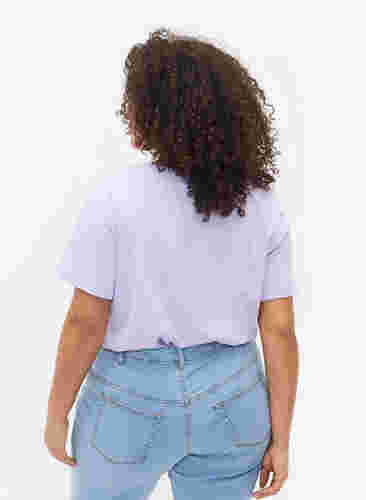 Katoenen t-shirt met ronde hals en opdruk, Lavender W. Love, Model image number 1