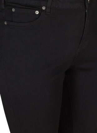 Short en jean moulant avec bords bruts, Black, Packshot image number 2