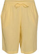 Los katoenen mousseline shorts met een hoge taille, Geel, Packshot image number 0