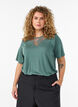 Blouse avec empi&egrave;cement en dentelle et manches ballon, Vert, Model image number 0