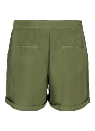 Short ample en lyocell avec poches, Kaki Green, Packshot image number 1