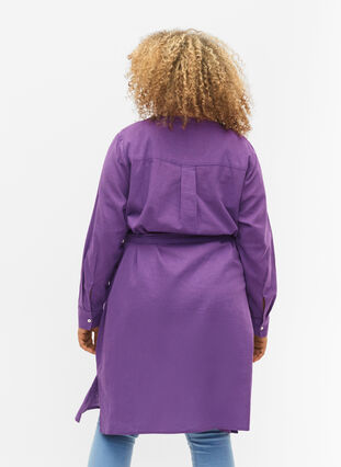 Robe chemise à manches longues, Deep Lavender, Model image number 1
