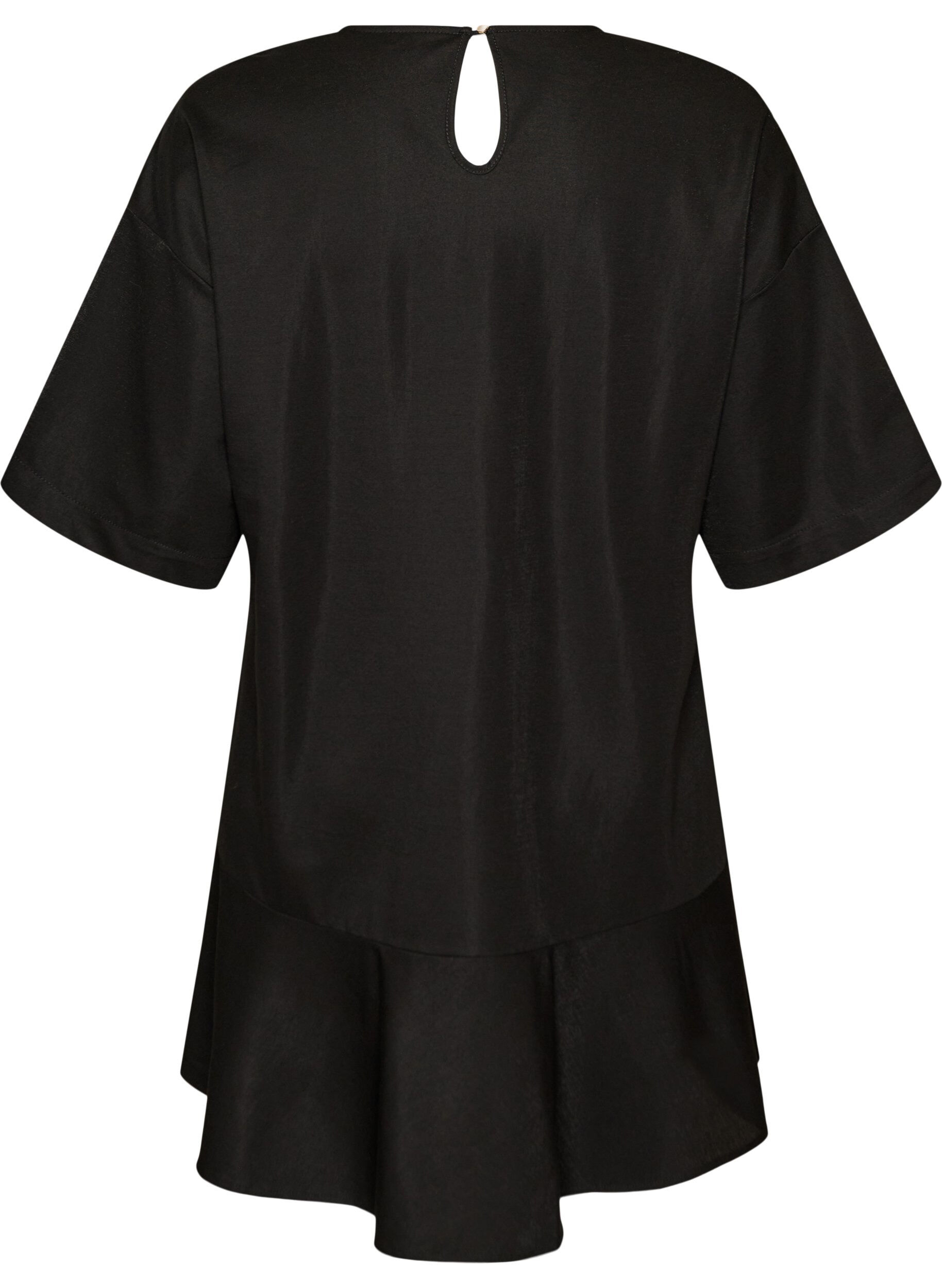 ZizziRobe courte ample avec ourlet &agrave; volants, Noir, Packshot image number 1
