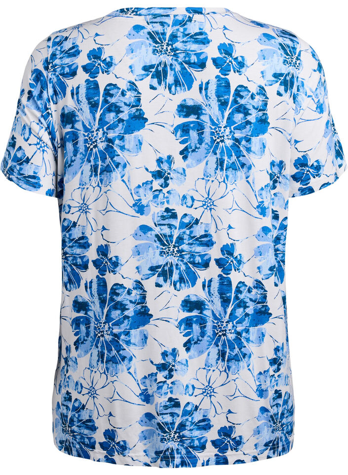 T-shirt avec imprimé floral, Bleu, Packshot image number 1