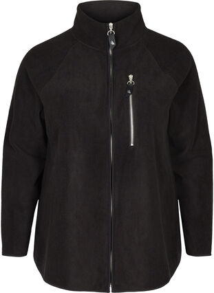 Fleece vest met ritssluiting, Black, Packshot image number 0