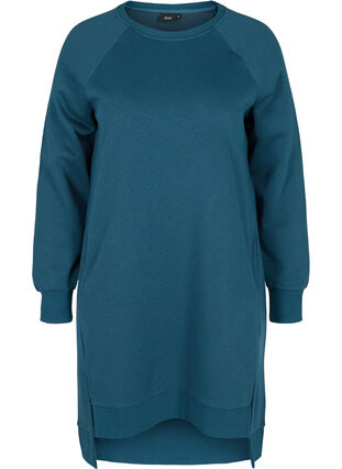 Robe pull avec poches et fentes, Majolica Blue Mel., Packshot image number 0