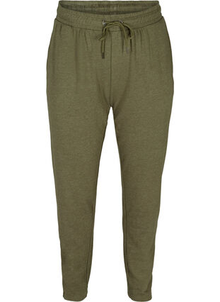 Pantalon de survêtement chiné avec poches, Ivy green Melange, Packshot image number 0