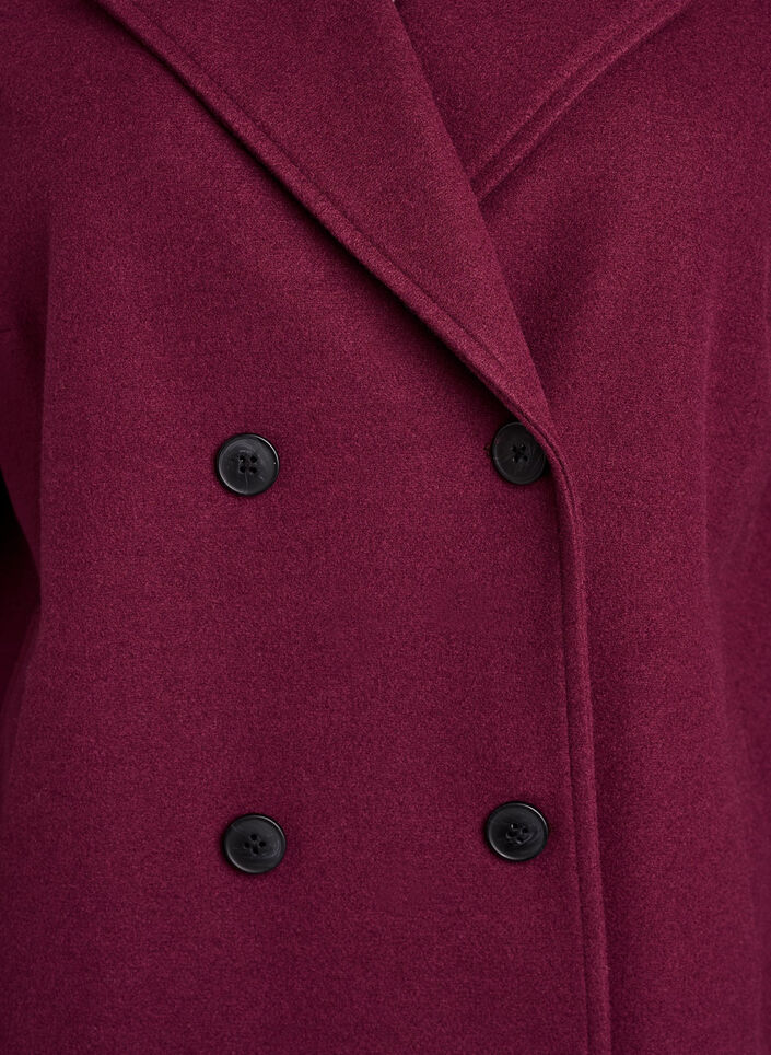 Korte jas met dubbele knoopsluiting, Donker Bordeaux, Packshot image number 2