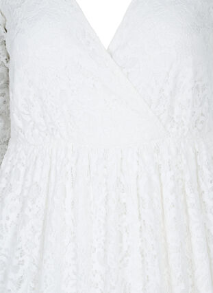 Robe de mariée en dentelle à manches 3/4, Star White, Packshot image number 2