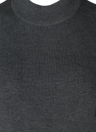 Poncho en tricot à manches courtes, Dark Grey Melange, Packshot image number 2