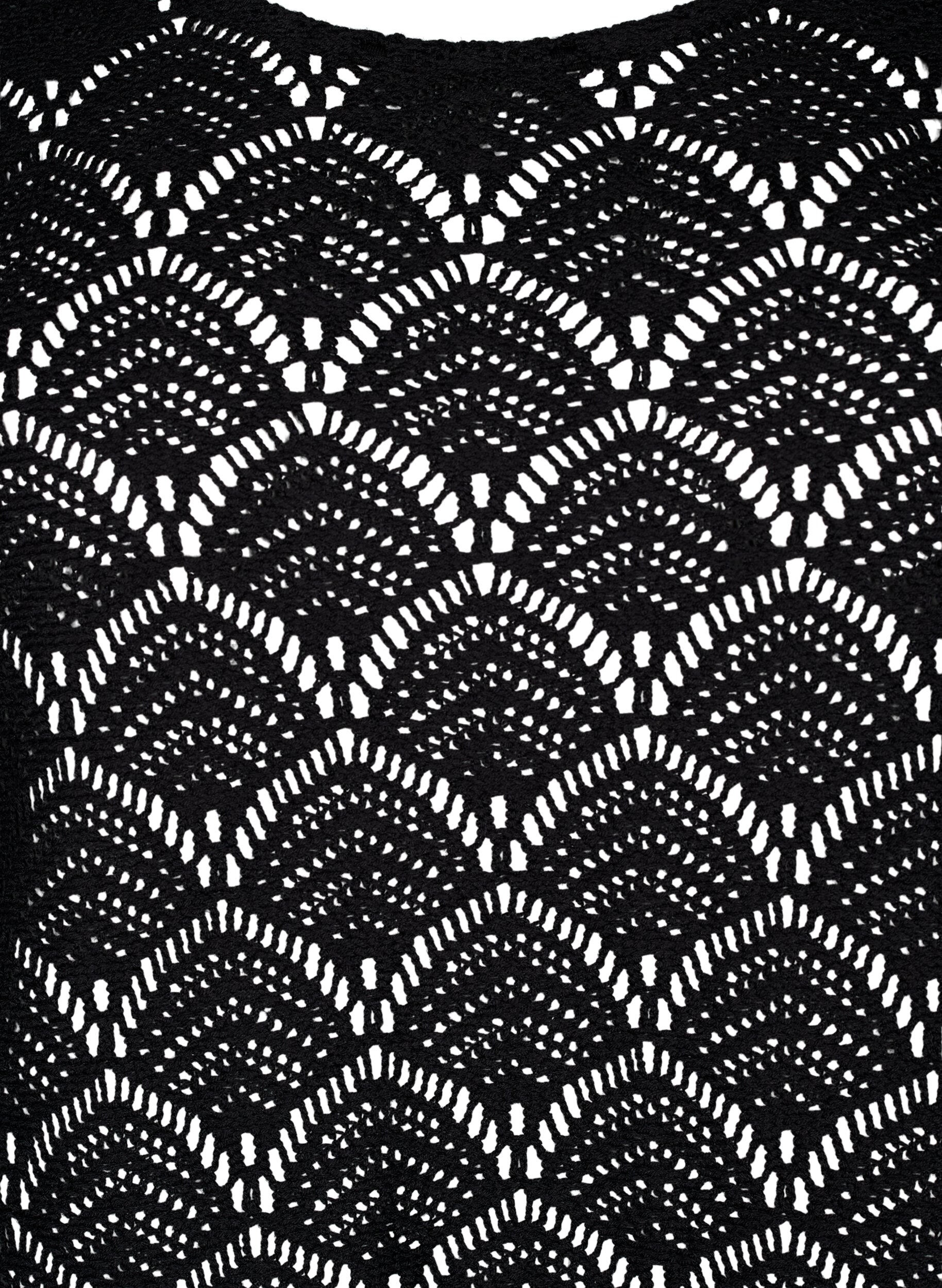 ZizziCrochet Blouse met 3/4 mouw, Black, Packshot image number 2