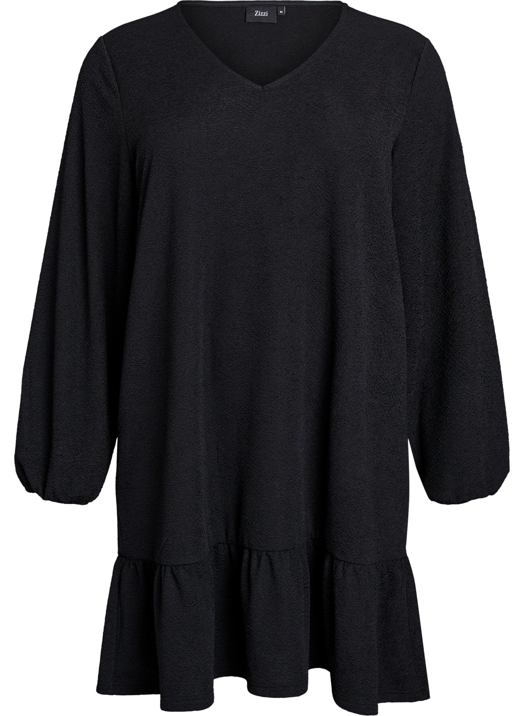 Robe courte textur&eacute;e avec un ourlet &agrave; volants