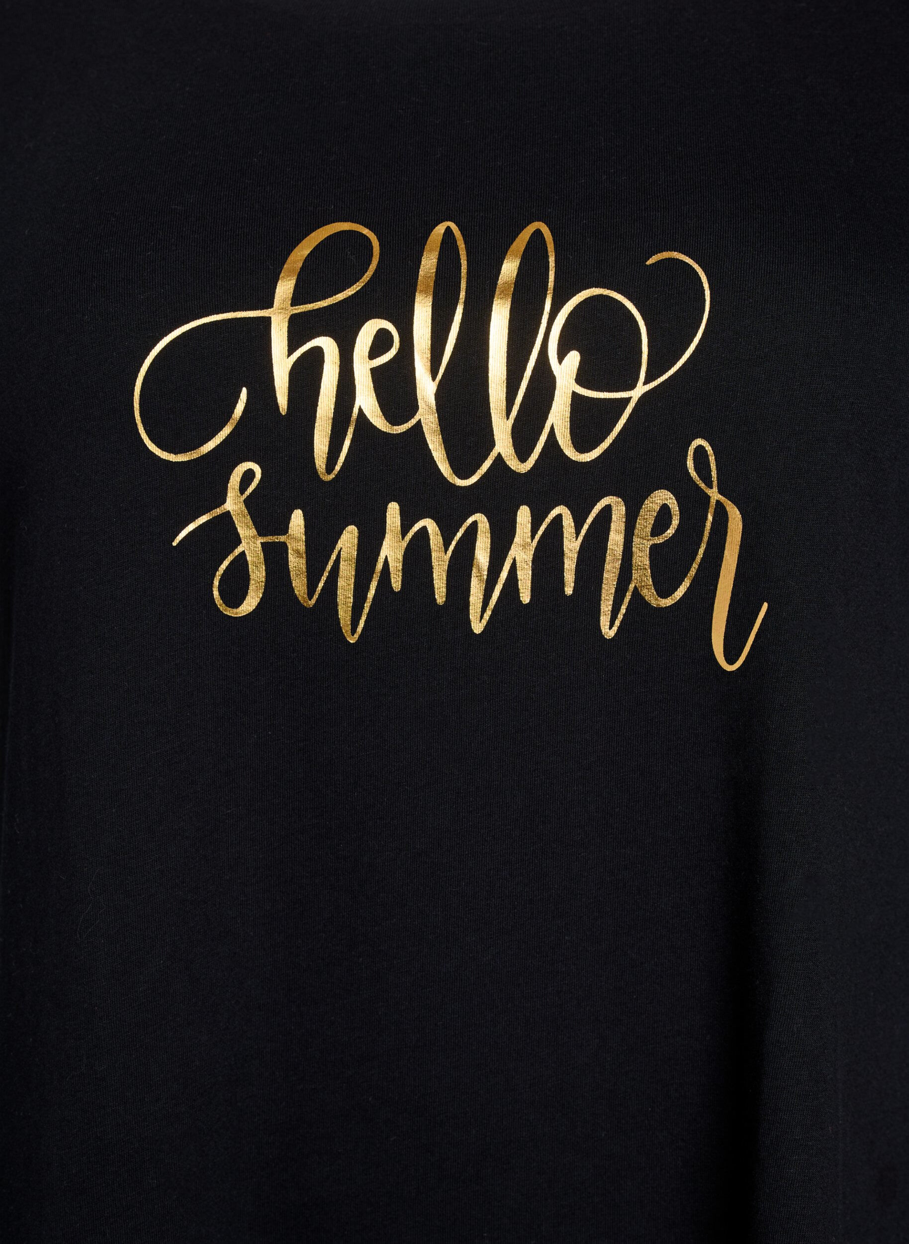 Zizzi T-shirt &agrave; col rond et coupe &eacute;vas&eacute;e, Noir, Packshot image number 2