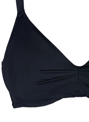Haut de bikini à armatures et détails plissés, Black, Packshot image number 2