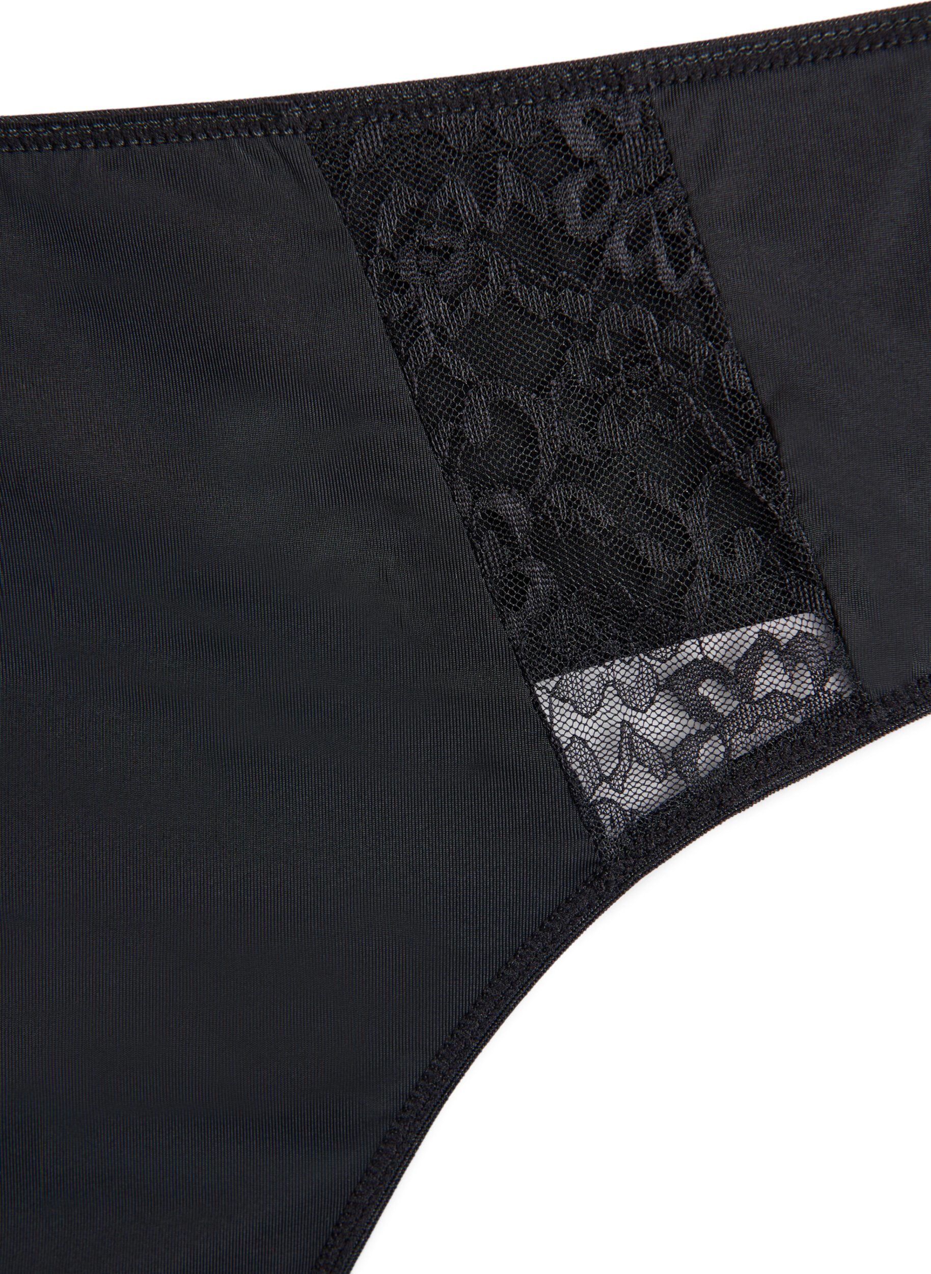 ZizziString en dentelle dans un pack de 3, Noir, Packshot image number 3