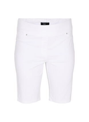 Shorts met strakke pasvorm en achterzakken, White, Packshot image number 0
