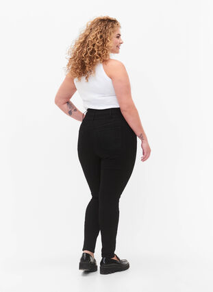 Super slanke Bea jeans met extra hoge taille, Black, Model image number 1