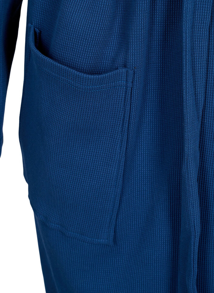 Peignoir avec poches et ceinture à nouer, Blue Opal, Packshot image number 2