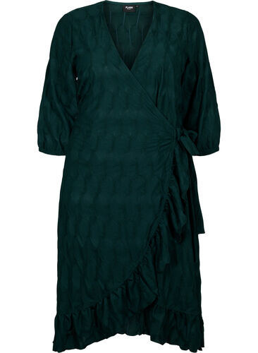 FLASH - Robe enveloppante à manches 3/4, Scarab, Packshot image number 0