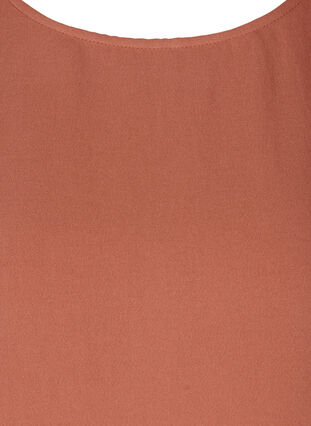 Viscose jurk met korte mouwen en a-lijn, Copper Brown, Packshot image number 2