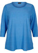 Blouse met driekwartmouwen en een gestreept patroon, Princess Blue Mel., Packshot image number 0