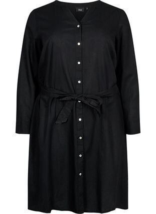 Robe chemise à manches longues, Black, Packshot image number 0