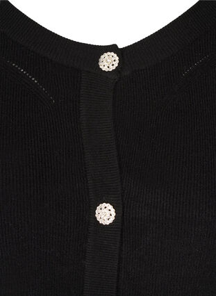 Cardigan en tricot à manches bouffantes, Black, Packshot image number 2